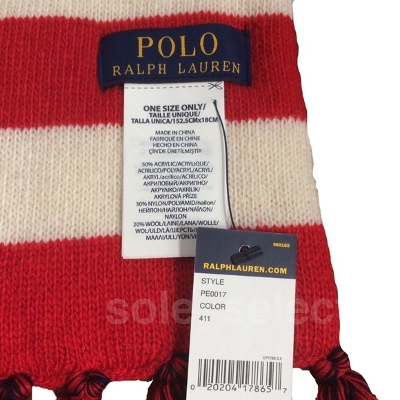 NWT Polo Ralph Lauren RL 1967 Stadium Scarf ski 92 - Picture 7 of 7